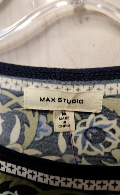 Max Studio Women's Size M White & Blue Dress