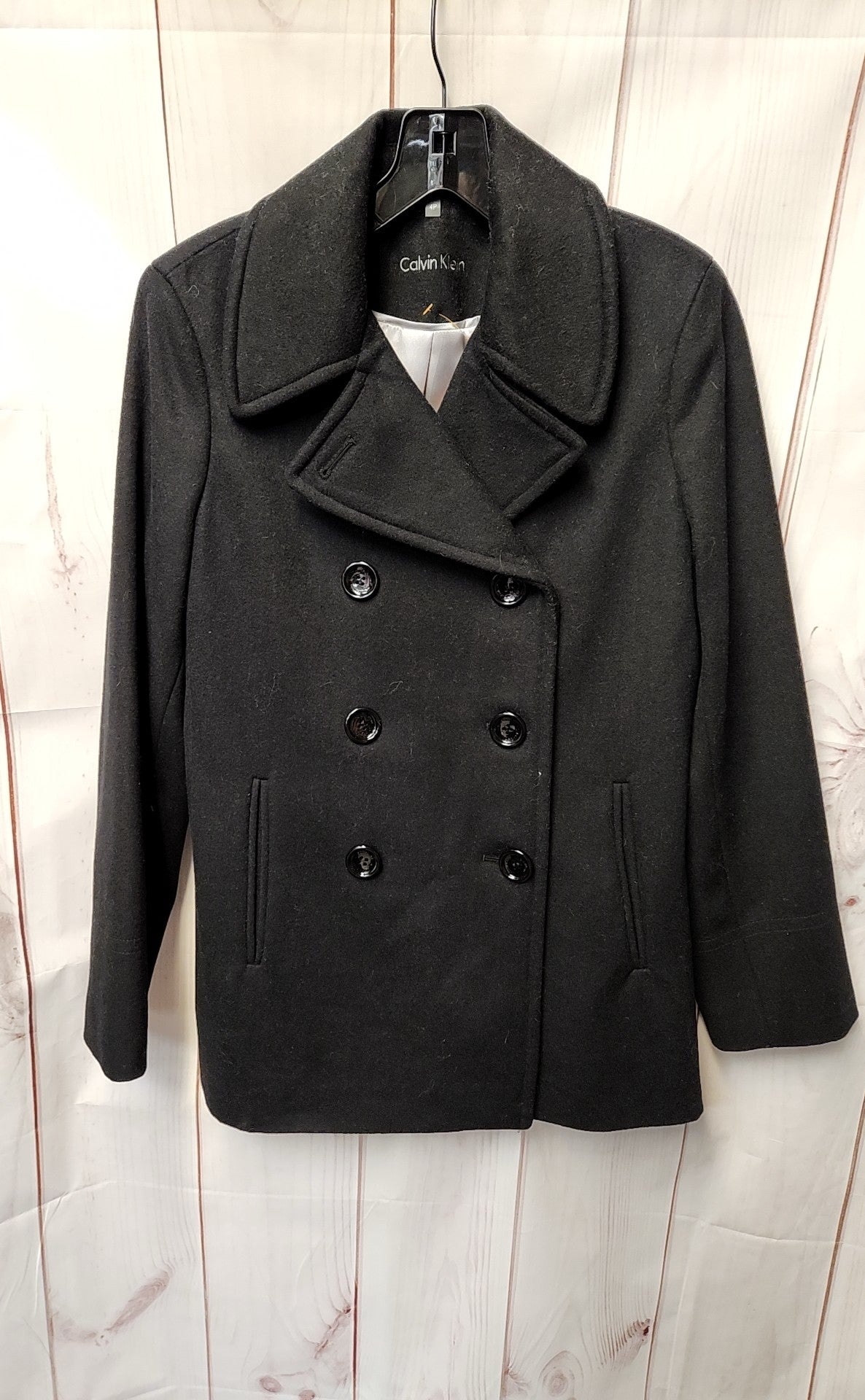 Calvin Klein Women's Size 4 Petite Black Wool Blend Jacket