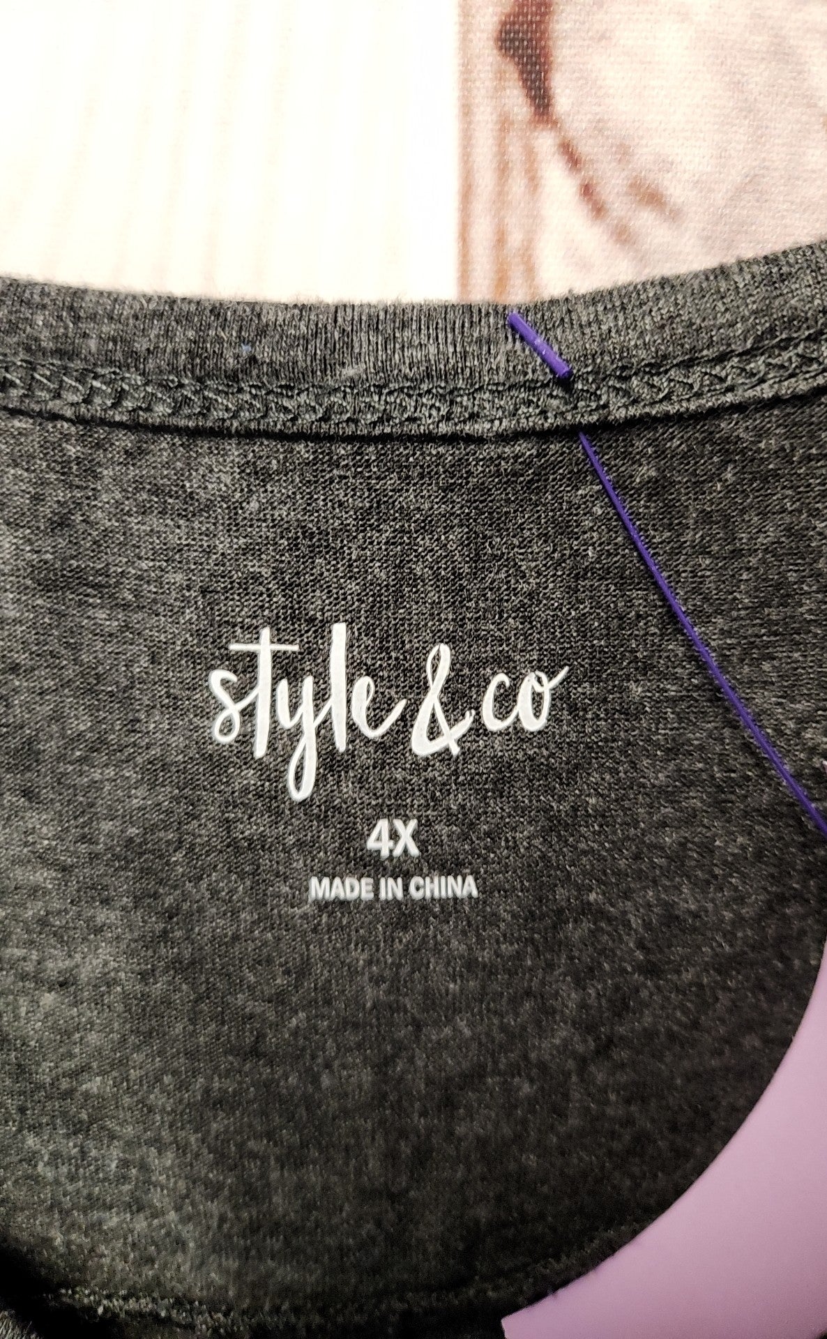 Style & Co Women's Size 4X Gray Short Sleeve Top