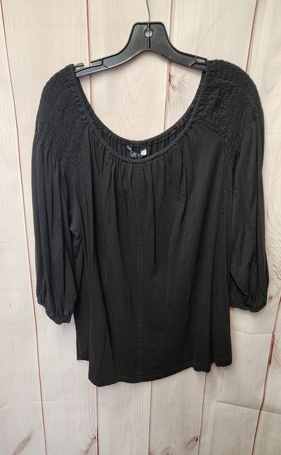 Lauren by Ralph Lauren Women's Size 2X Black 3/4 Sleeve Top