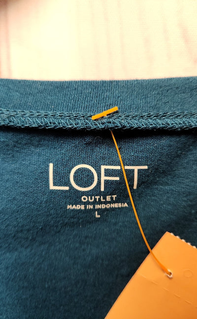 Loft Women's Size L Teal Long Sleeve Top