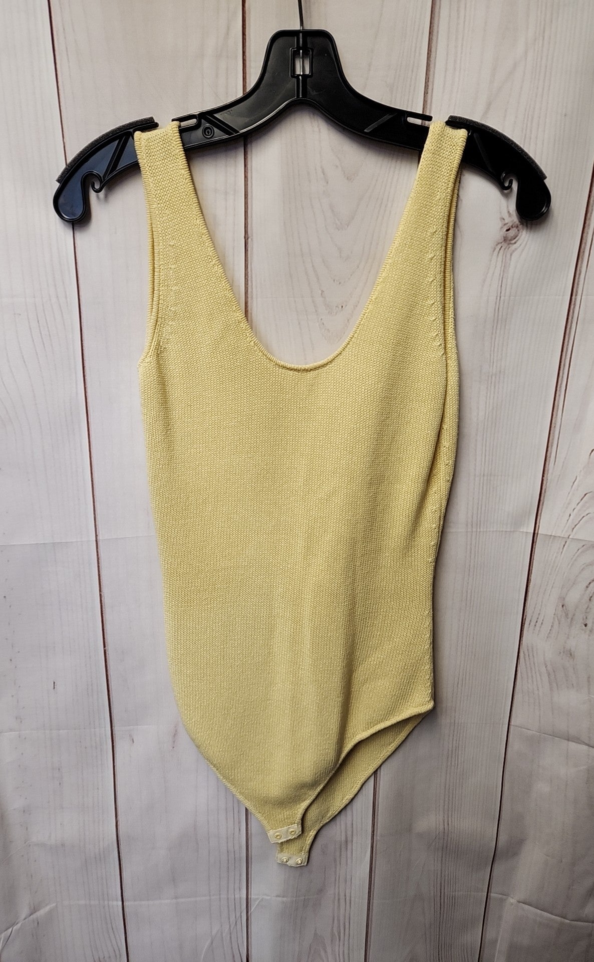 NWT Zara Women's Size M Yellow Knit Bodysuit