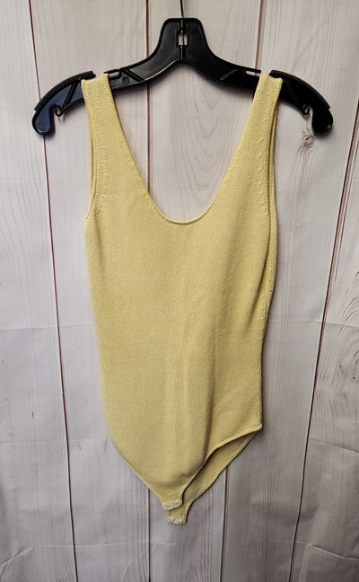 NWT Zara Women's Size M Yellow Knit Bodysuit