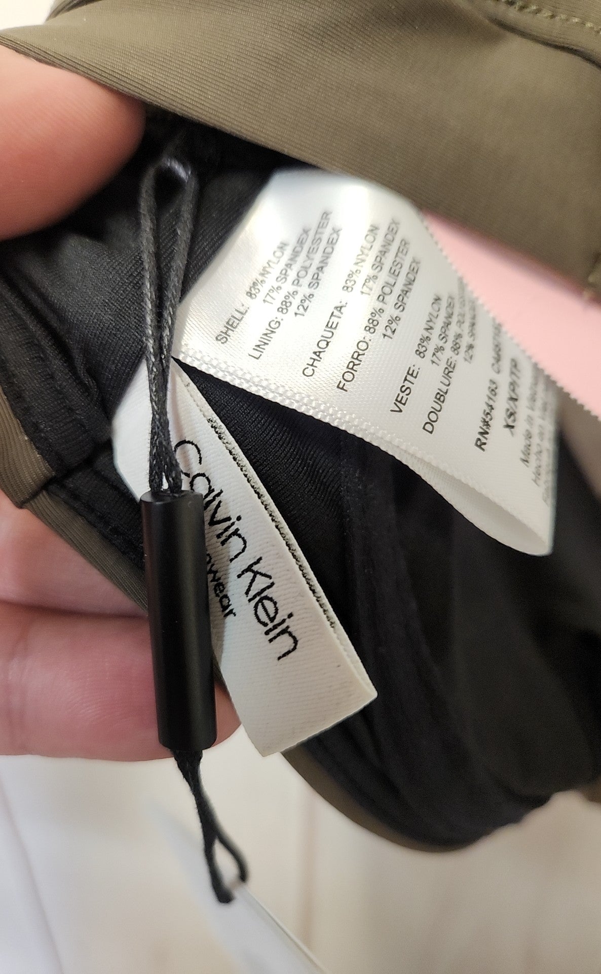 NWT Calvin Klein Women's Size XS Olive Green Swim Top