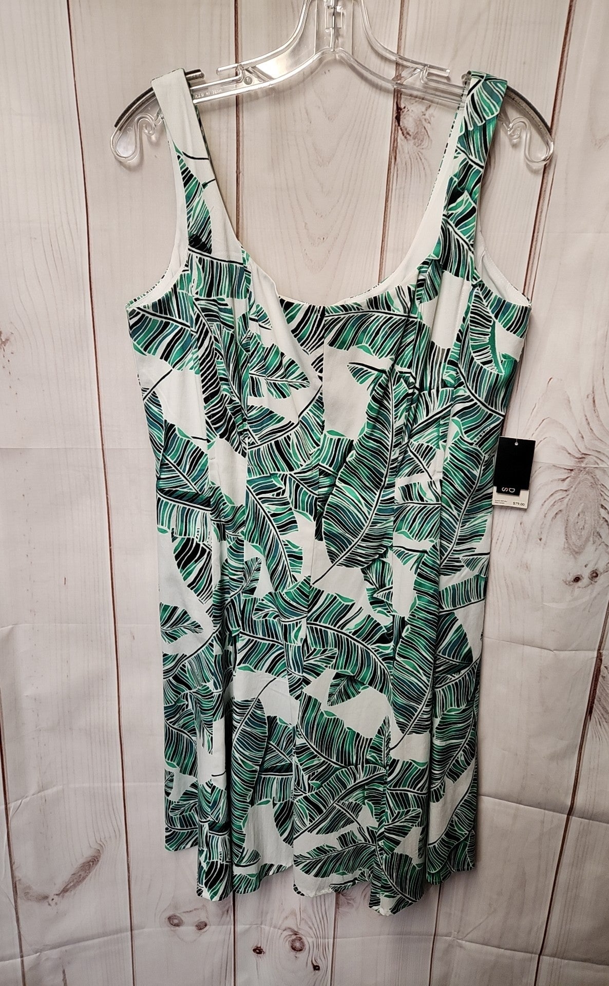 NWT Nine West Women's Size 12 White & Green Floral Dress