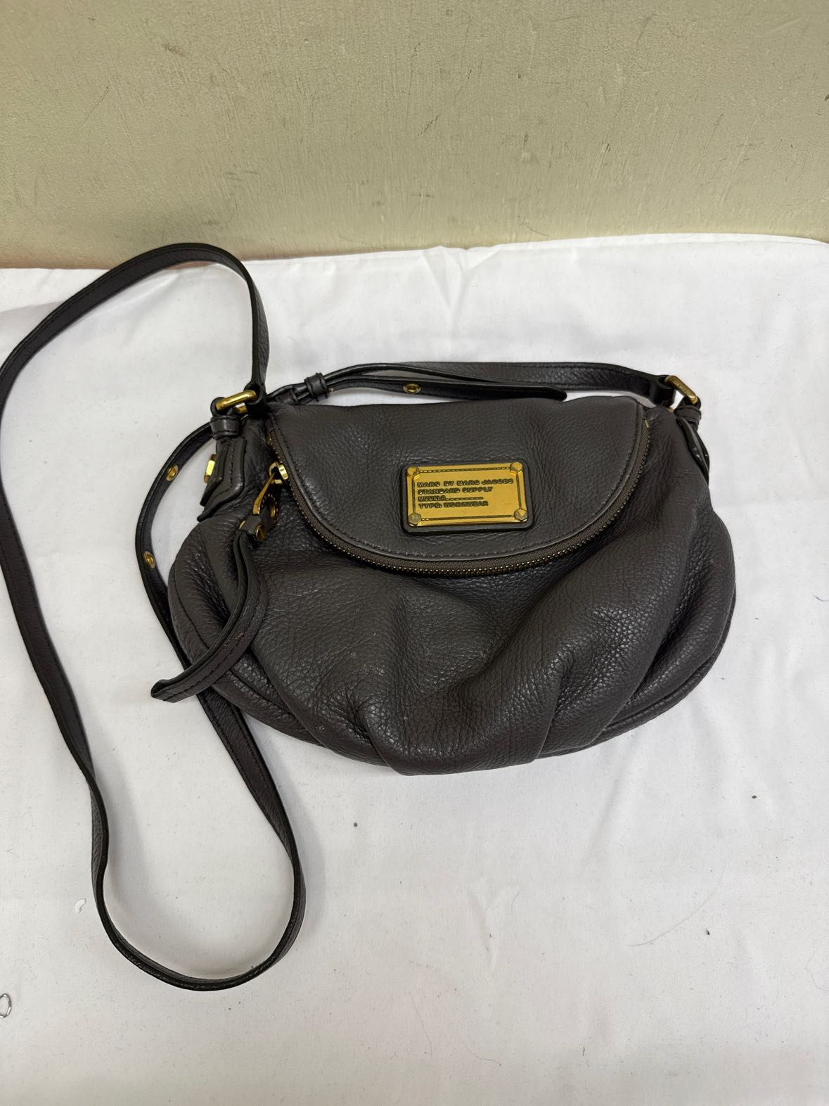 Marc by Marc Jacobs Gray Leather Purse Bag AS IS - small stains