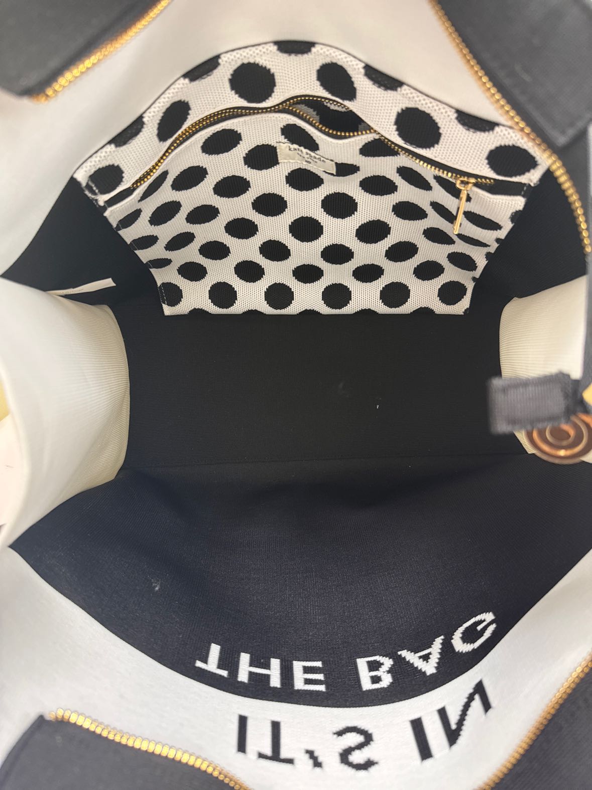 NWT Kate Spade Black & White Tote Bag