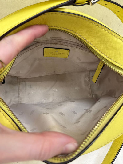Kate Spade Yellow Leather Crossbody Purse Bag AS IS - small marks