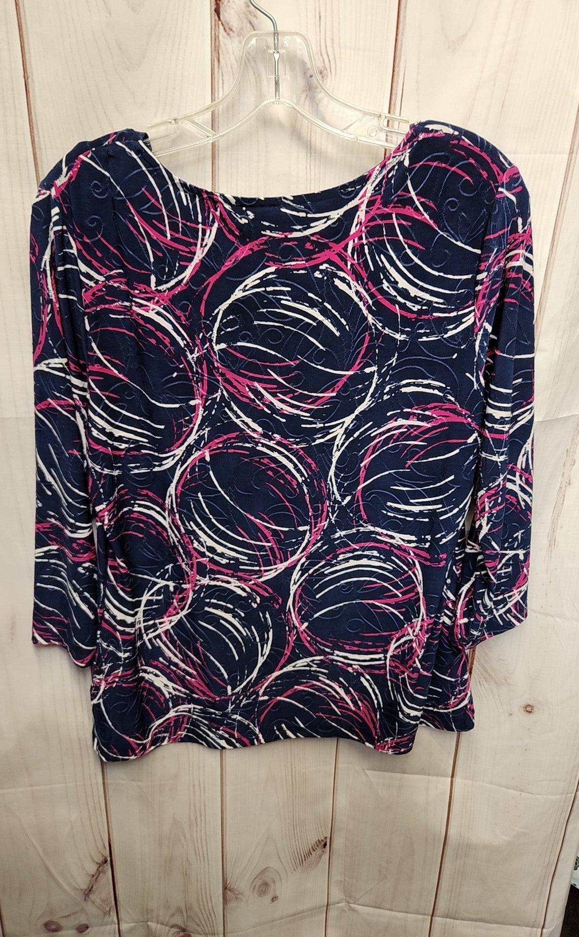 JM Collection Women's Size M Blue 3/4 Sleeve Top