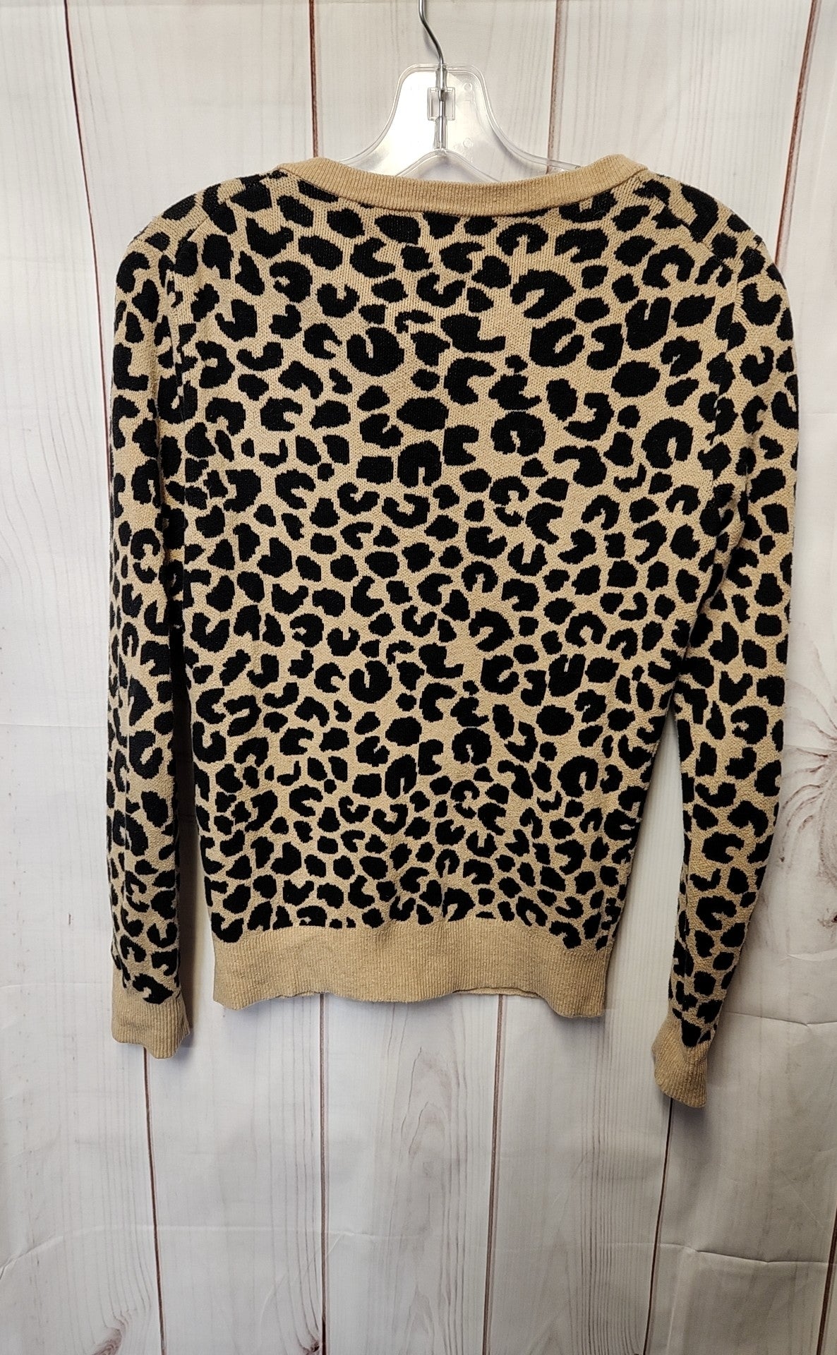 A New Day Women's Size S Brown Animal Print Cardigan