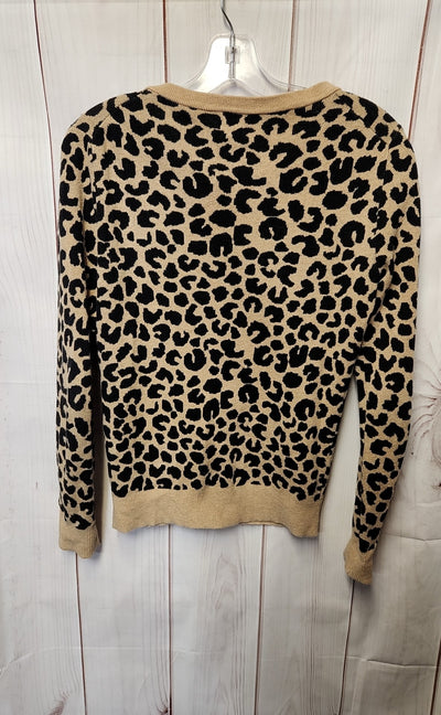 A New Day Women's Size S Brown Animal Print Cardigan