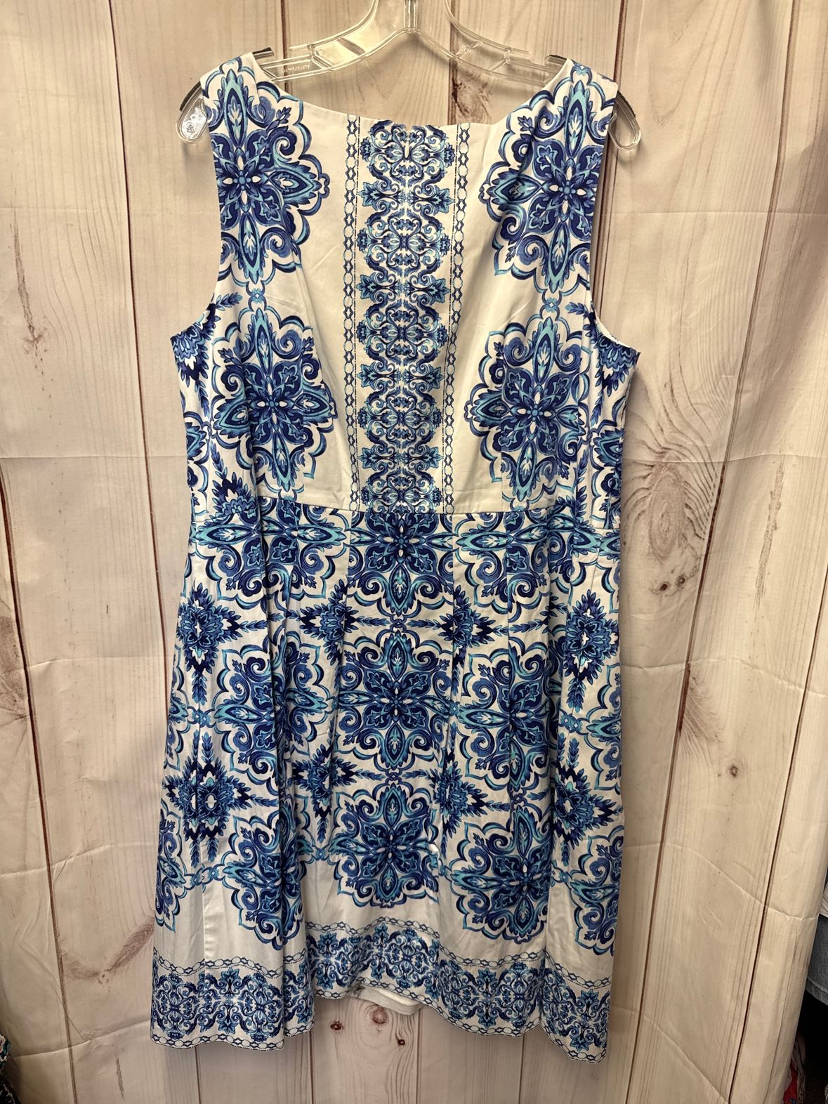 Talbots Women's Size 16 White & Blue Dress