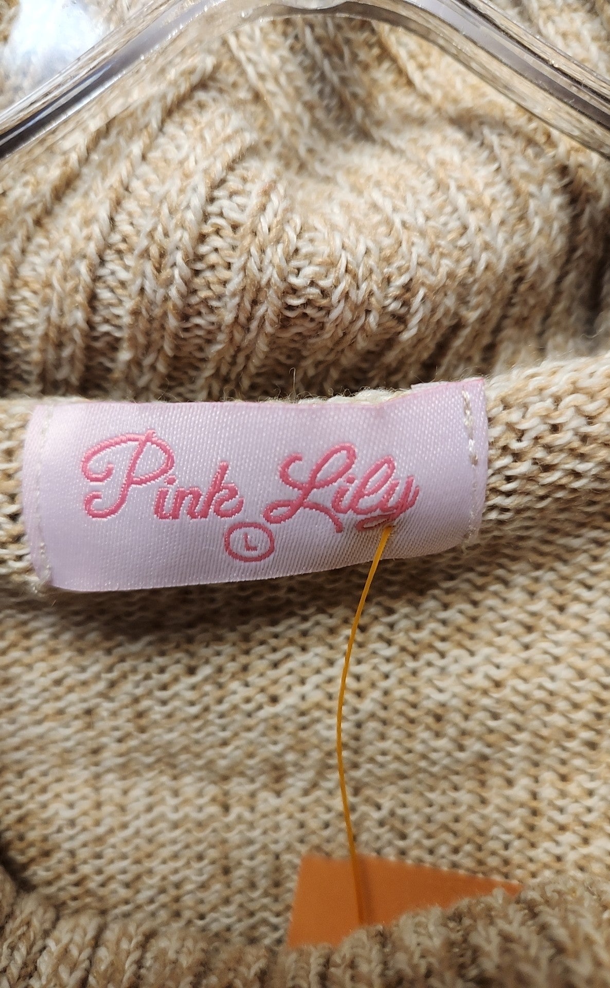 Pink Lily Women's Size L Beige Sweater