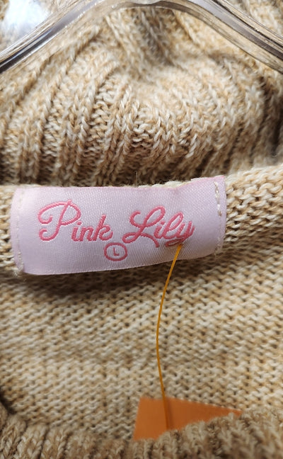 Pink Lily Women's Size L Beige Sweater