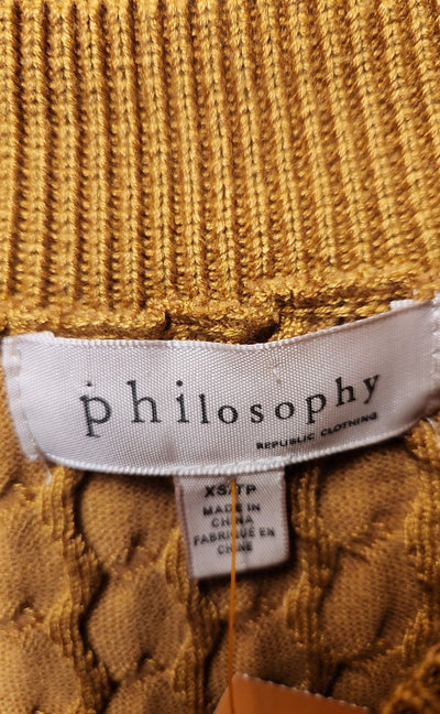 Philosophy Women's Size XS Tan Knit Short Sleeve Top