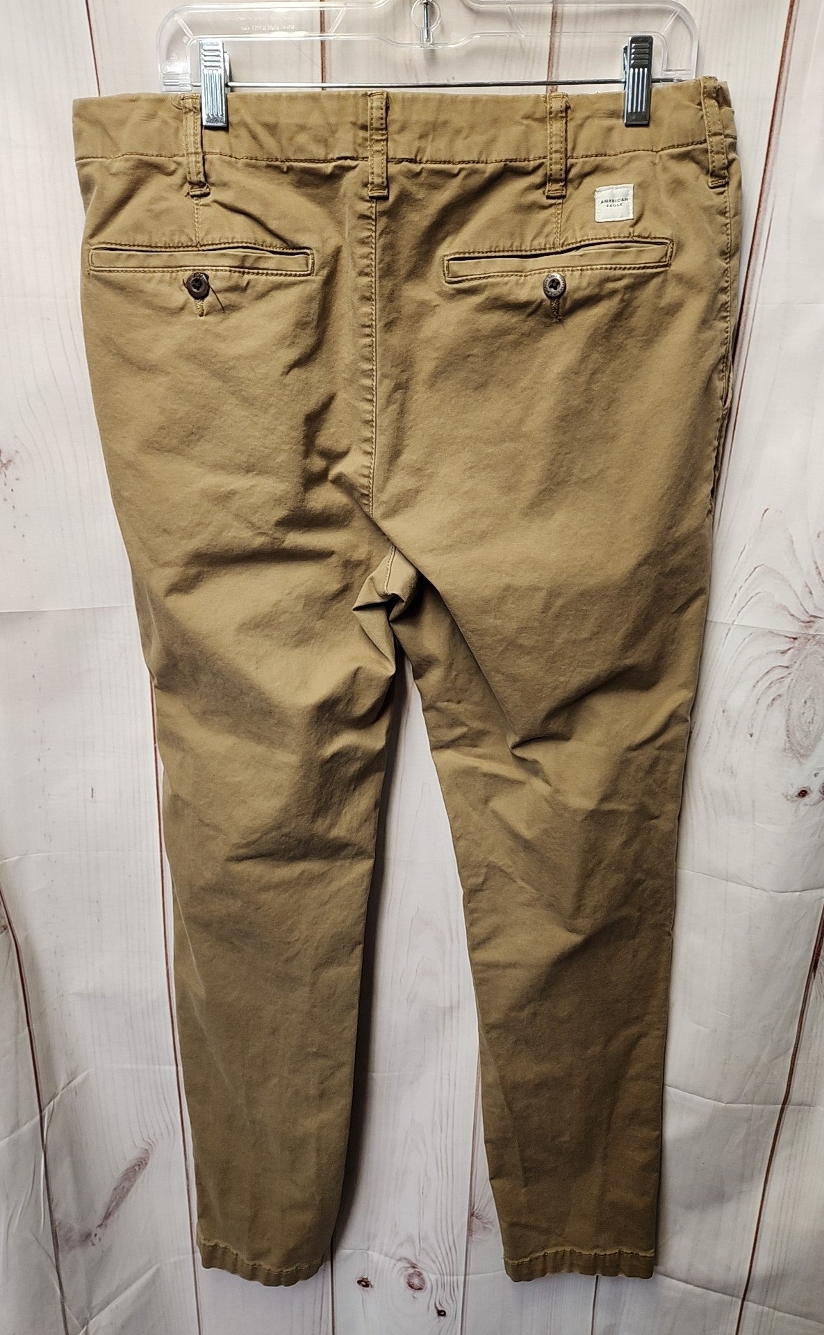 American Eagle Men's Size 34x34 Tan Pants Slim Live-in Khakis