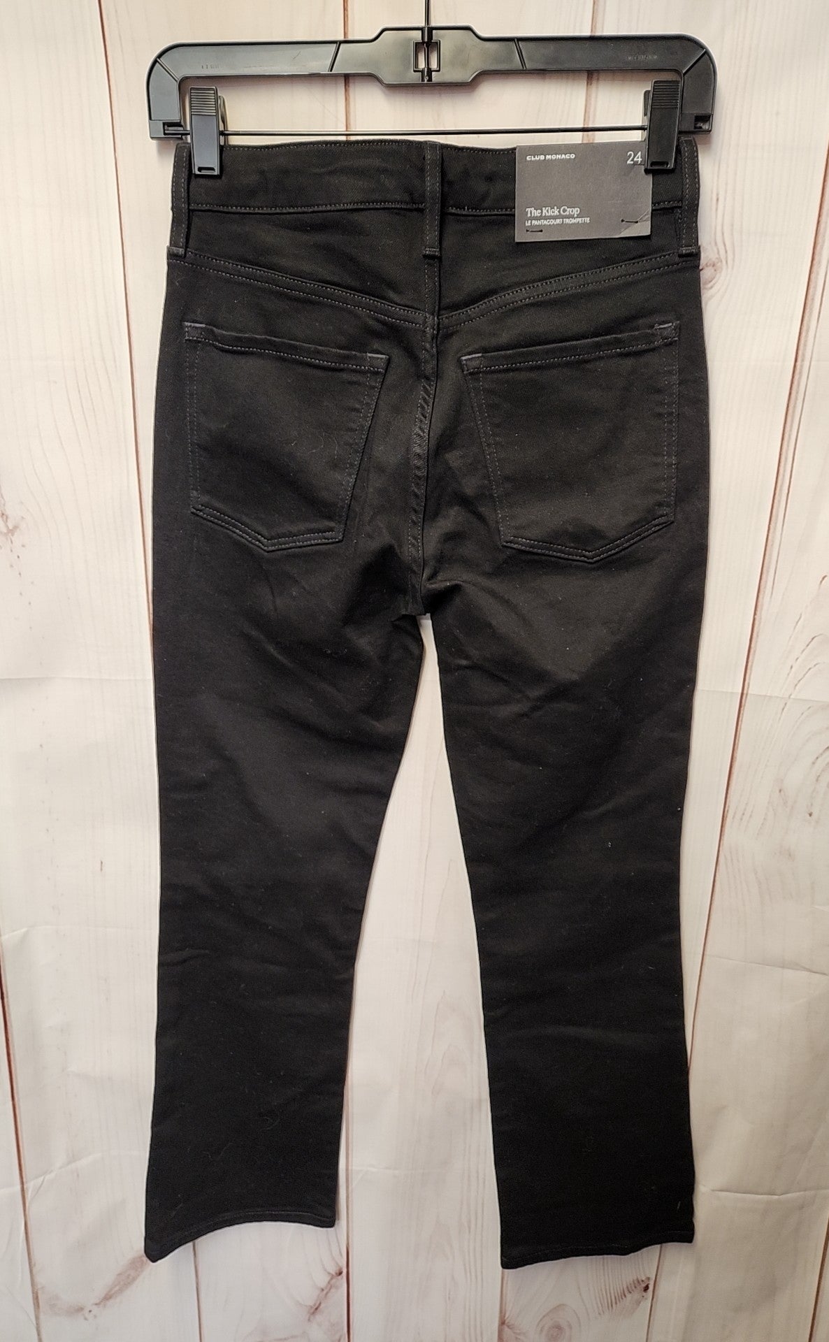 NWT Club Monaco Women's Size 24 (00) Black Jeans Kick Crop