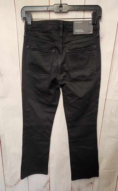 NWT Club Monaco Women's Size 24 (00) Black Jeans Kick Crop