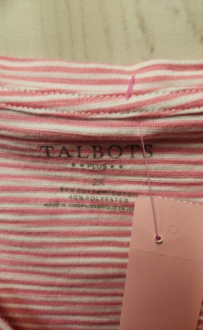 Talbots Women's Size 2X Pink Short Sleeve Top