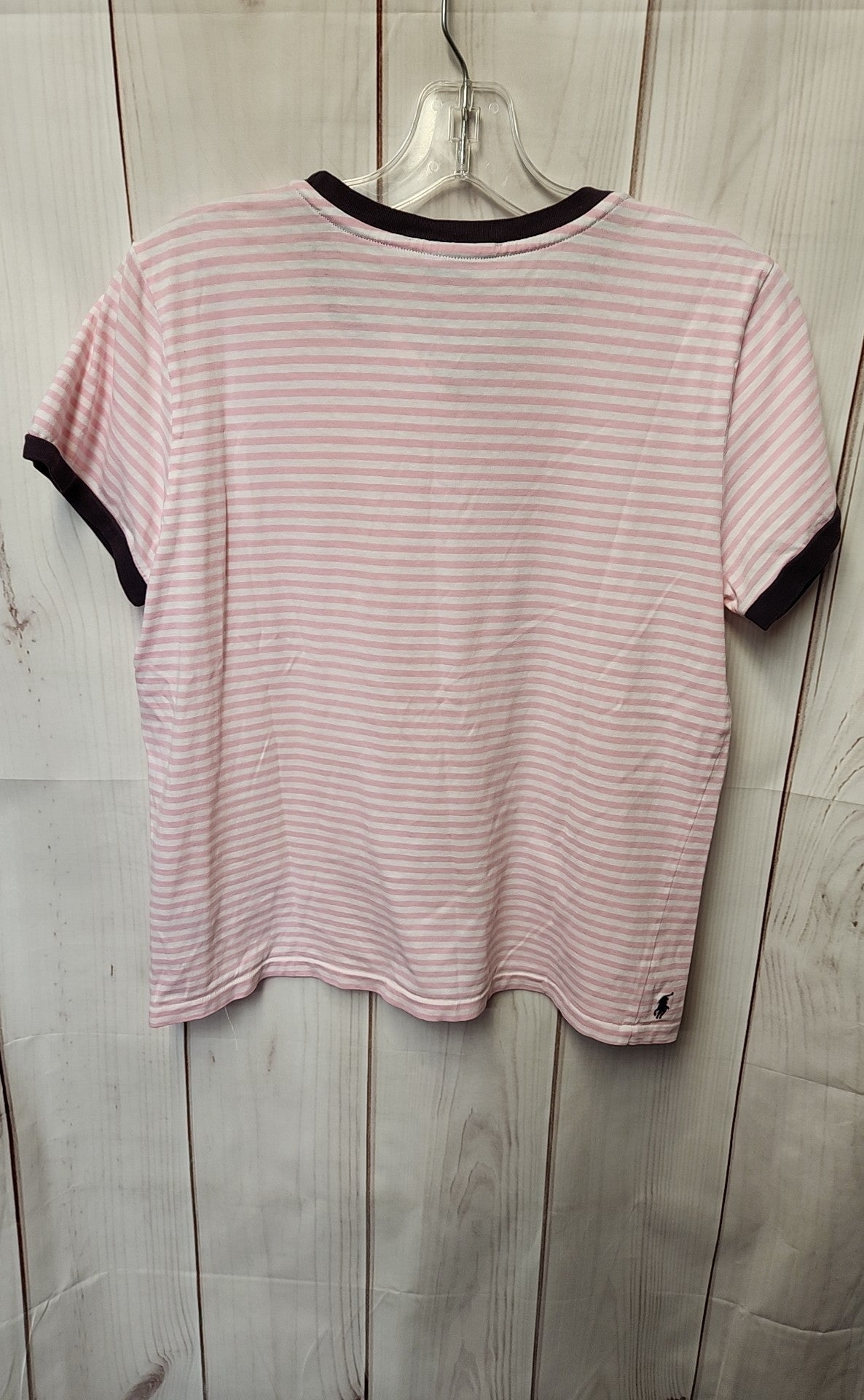 Ralph Lauren Women's Size L Pink & White Short Sleeve Top