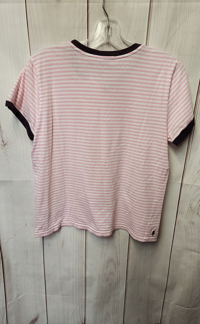 Ralph Lauren Women's Size L Pink & White Short Sleeve Top