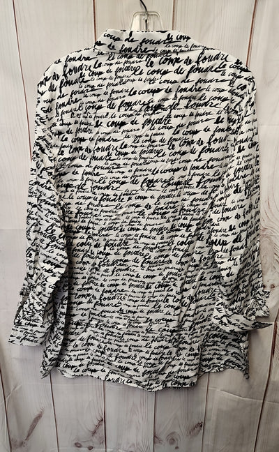 Chic Women's Size 3 = US XL White & Black Long Sleeve Top
