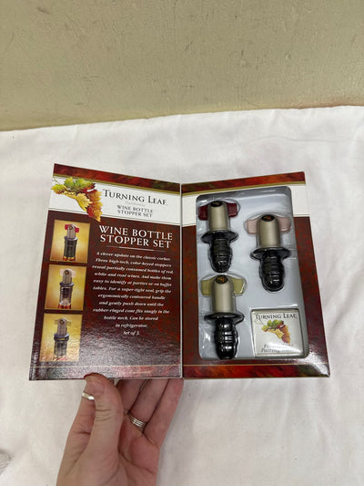 NIB Turning Leaf Wine Bottle Stopper Set Misc. Accessory