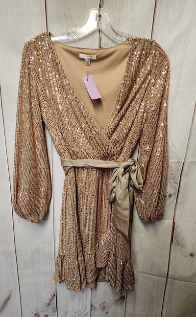 Lauren Conrad Women's Size S Peach Sequined Dress