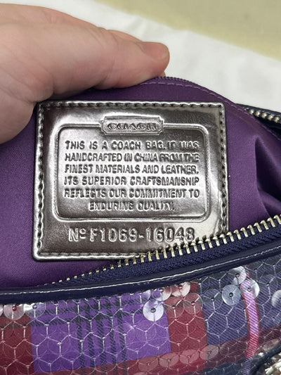 Coach 16048 Poppy Sequin Tartan Shoulder/Crossbody Purse Bag