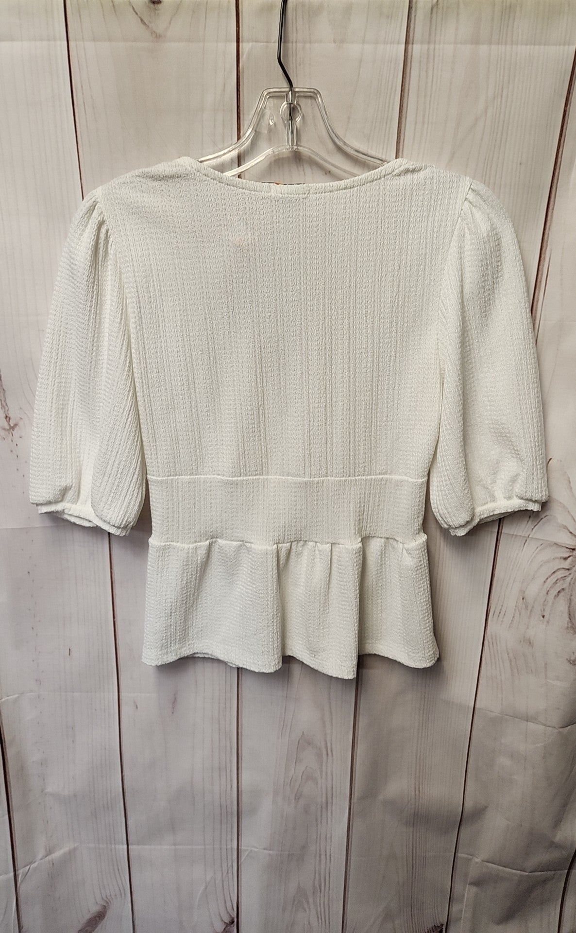 Stradivarius Women's Size S White 3/4 Sleeve Top
