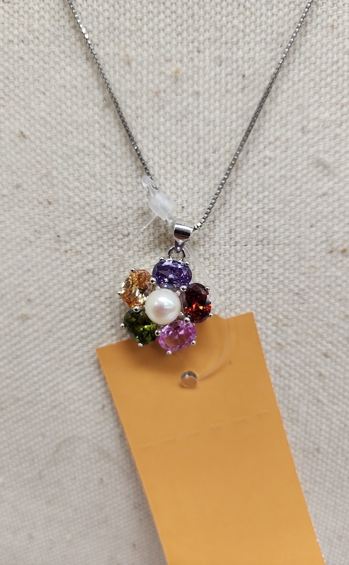 .925 Sterling Silver Flower Necklace