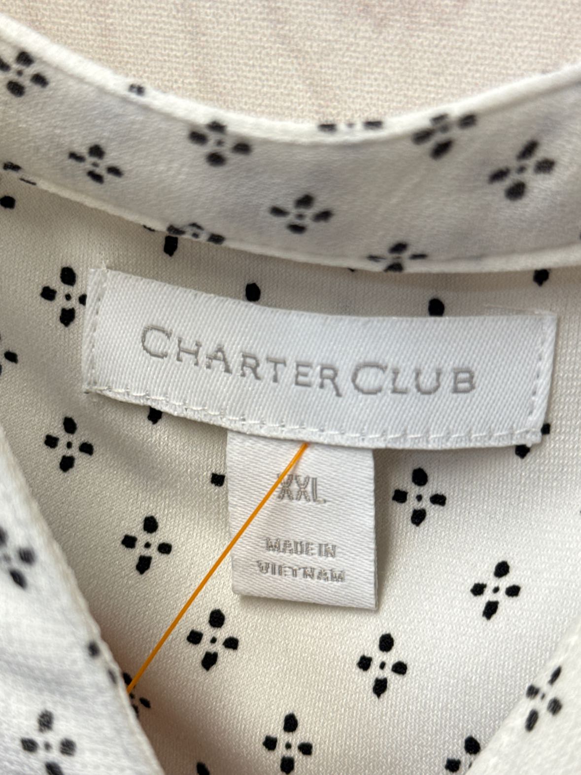 Charter Club Women's Size XXL White Long Sleeve Top