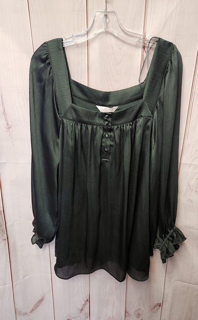 Lauren Conrad Women's Size 1X Green Long Sleeve Top