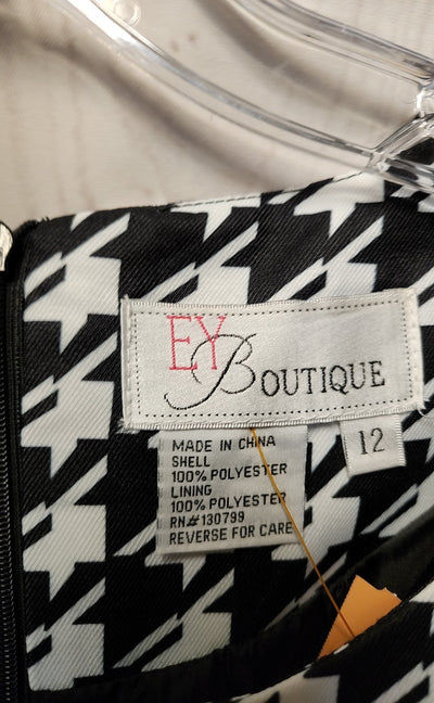 EY Boutique Women's Size 12 Black & White Dress