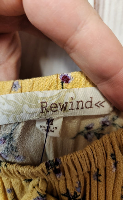 Rewind Women's Size M Yellow Floral Dress