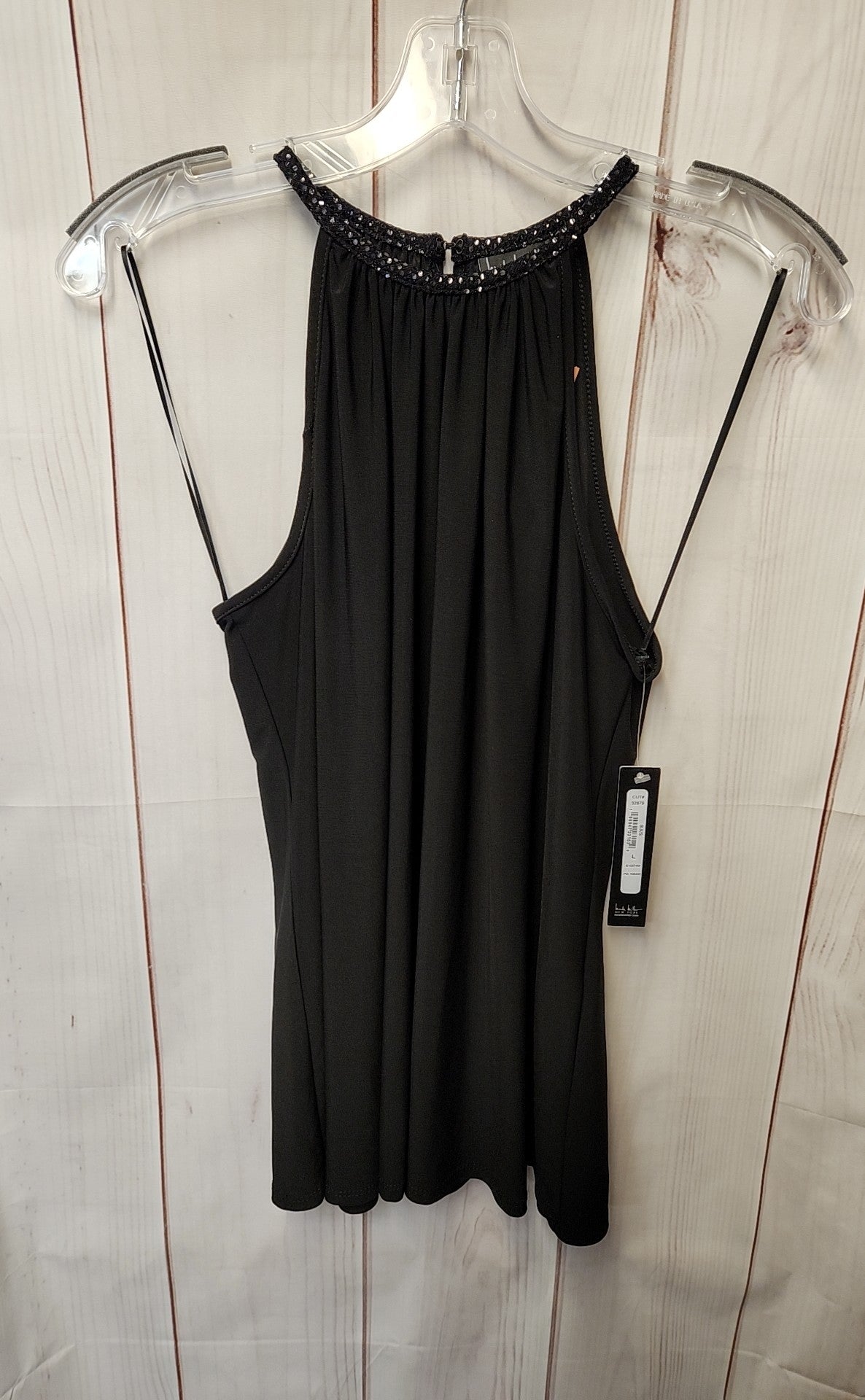NWT Nicole Miller Women's Size L Black Sleeveless Top