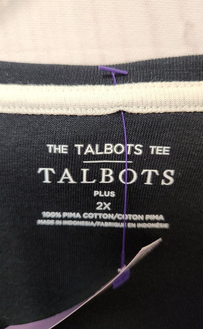 Talbots Women's Size 2X Black Short Sleeve Top