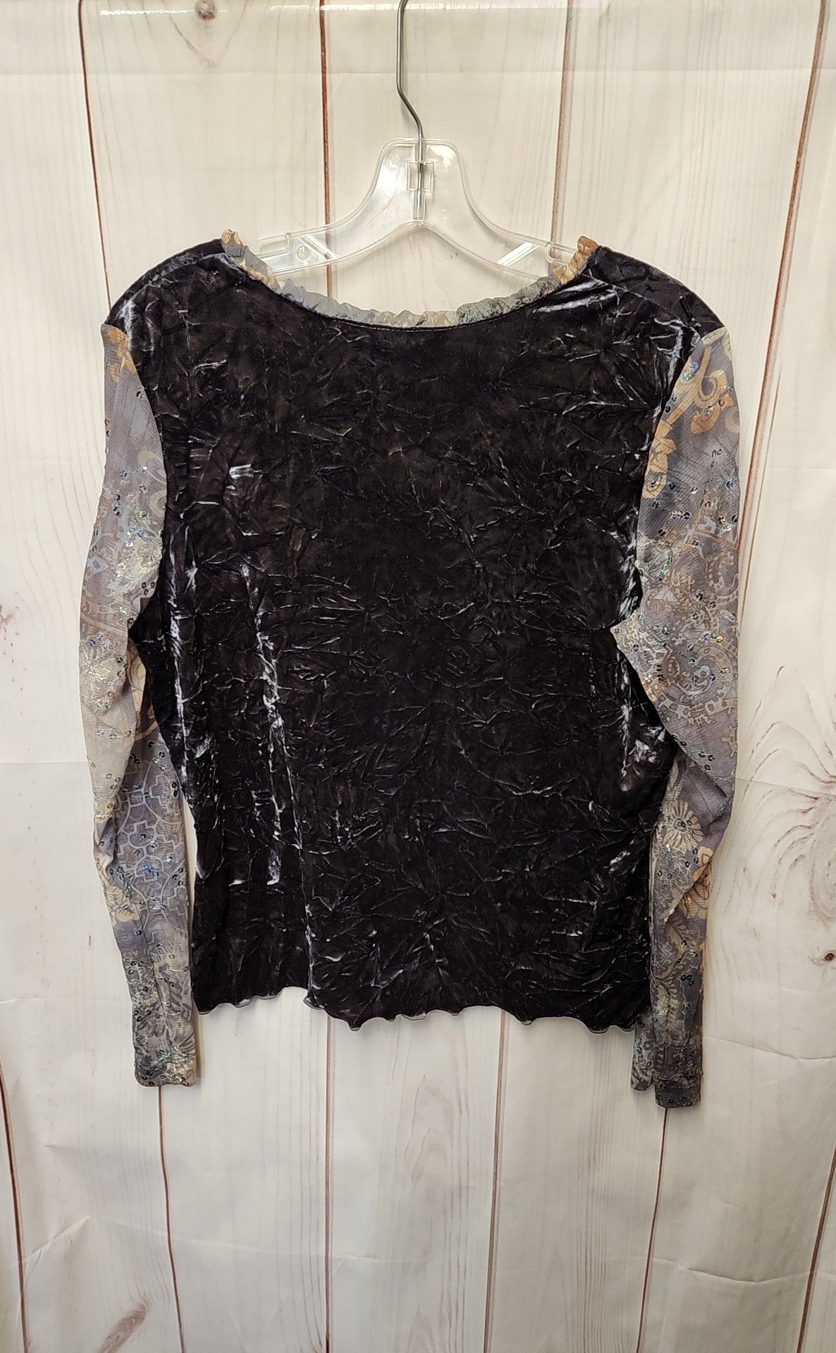 Sno Skins Women's Size L Gray Velour Long Sleeve Top