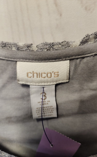 Chico's Women's Size 3 = US XL Gray Short Sleeve Top