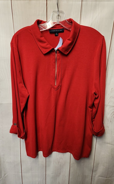 Tommy Hilfiger Women's Size XL Red Long Sleeve Top