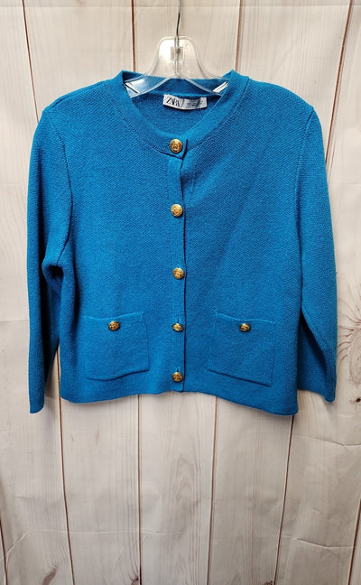 Zara Women's Size L Blue Cardigan