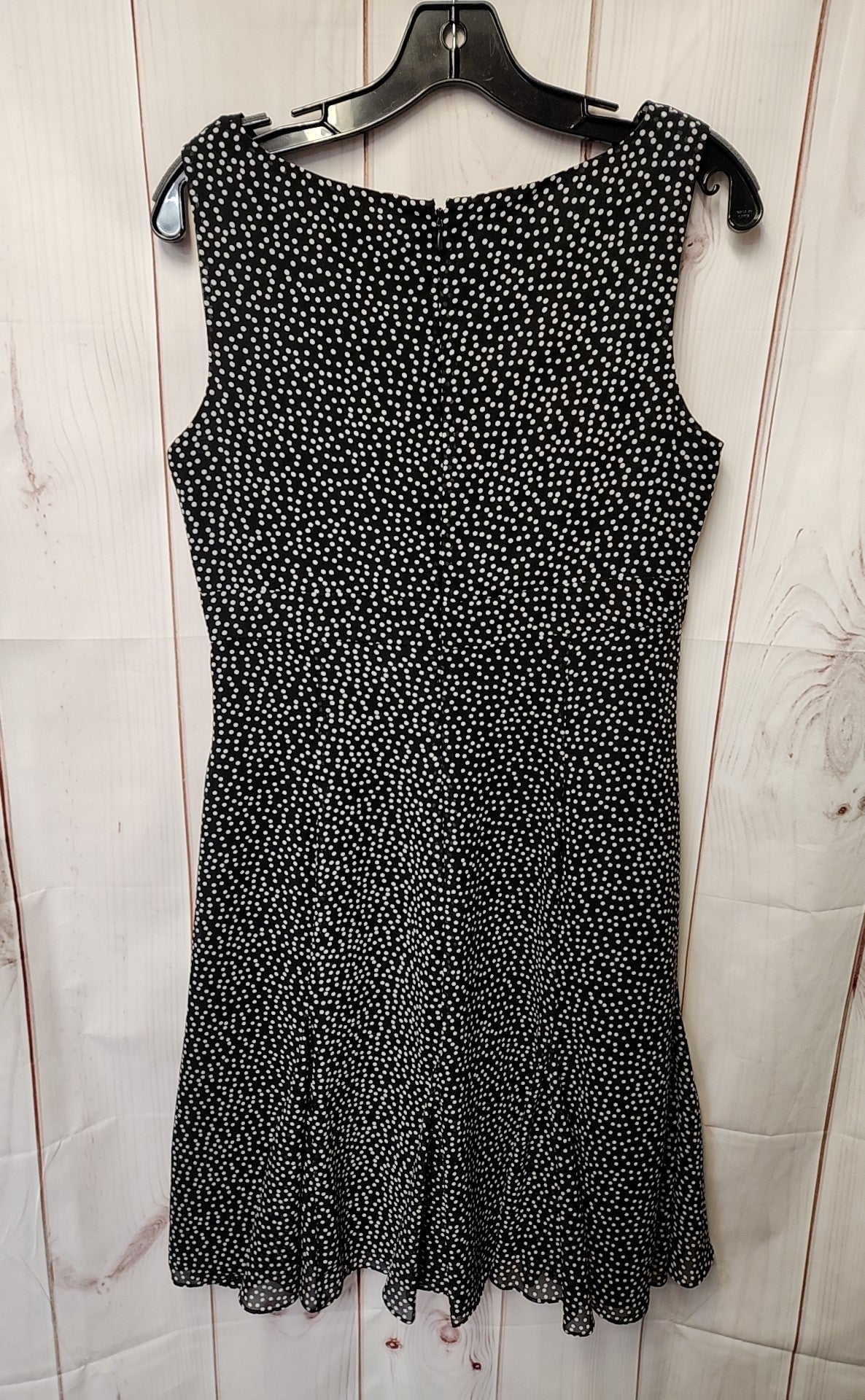 Chaps Women's Size 10 Black & White Polka Dot Dress