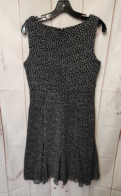 Chaps Women's Size 10 Black & White Polka Dot Dress