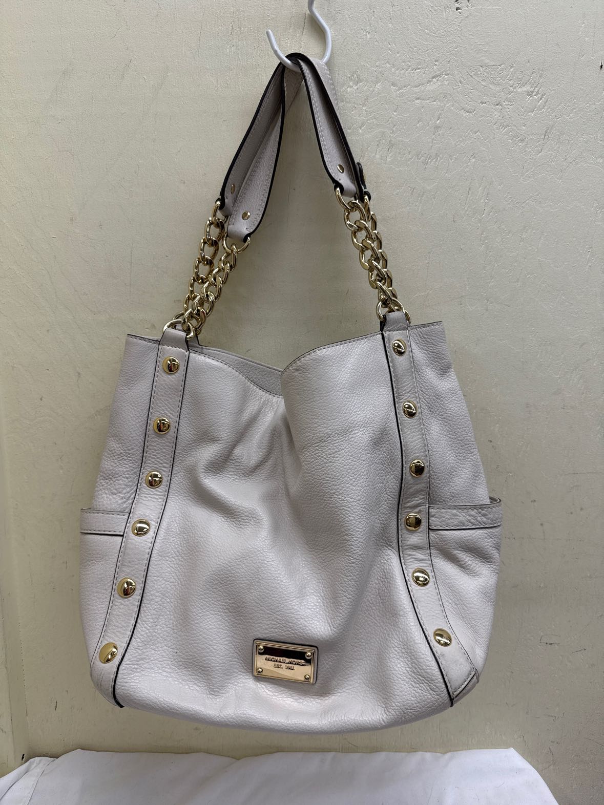 Michael Kors White Leather Tote Bag