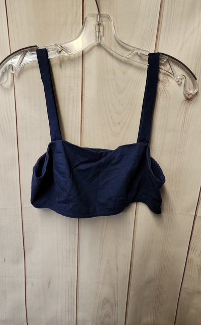 Free People Women's Size L Navy Linen Blend Sleeveless Top