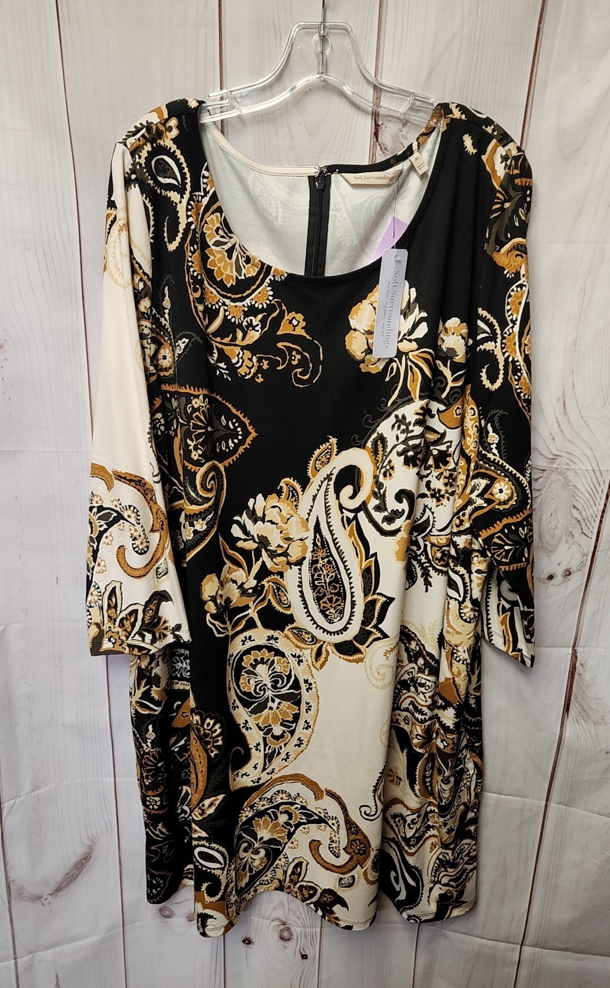 NWT Soft Surroundings Women's Size 3X Black & Brown Dress