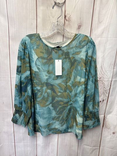 G by Giuliana Women's Size S Green Floral Long Sleeve Top