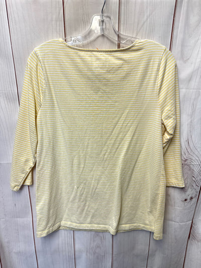 D & Co Women's Size S Yellow 3/4 Sleeve Top