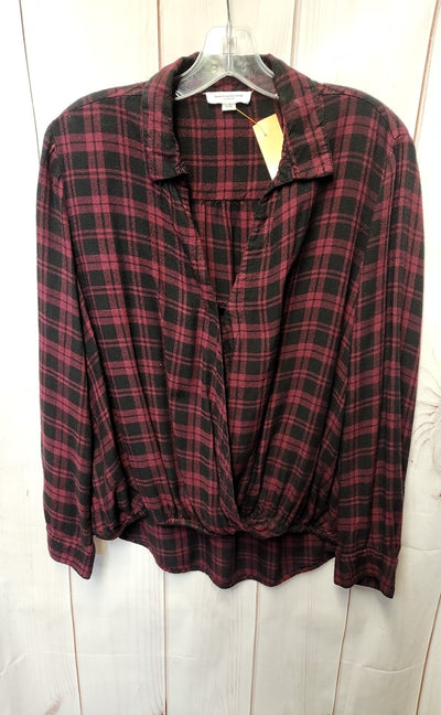 Beach Lunch Lounge Women's Size L Black & Purple Long Sleeve Top