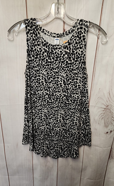 Old Navy Women's Size XS White & Black Animal Print Sleeveless Top